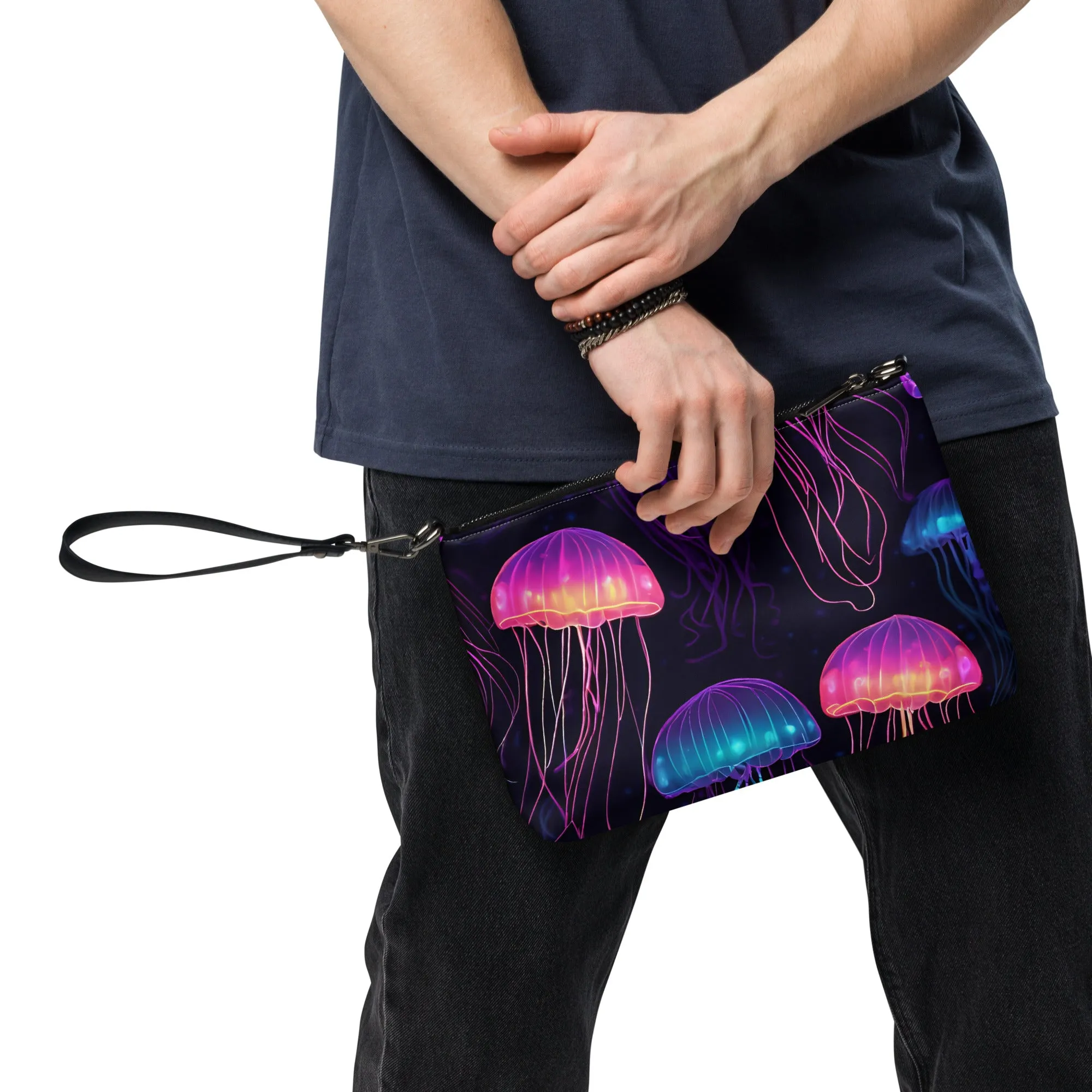 Neon Pink Jellyfish Crossbody Bag