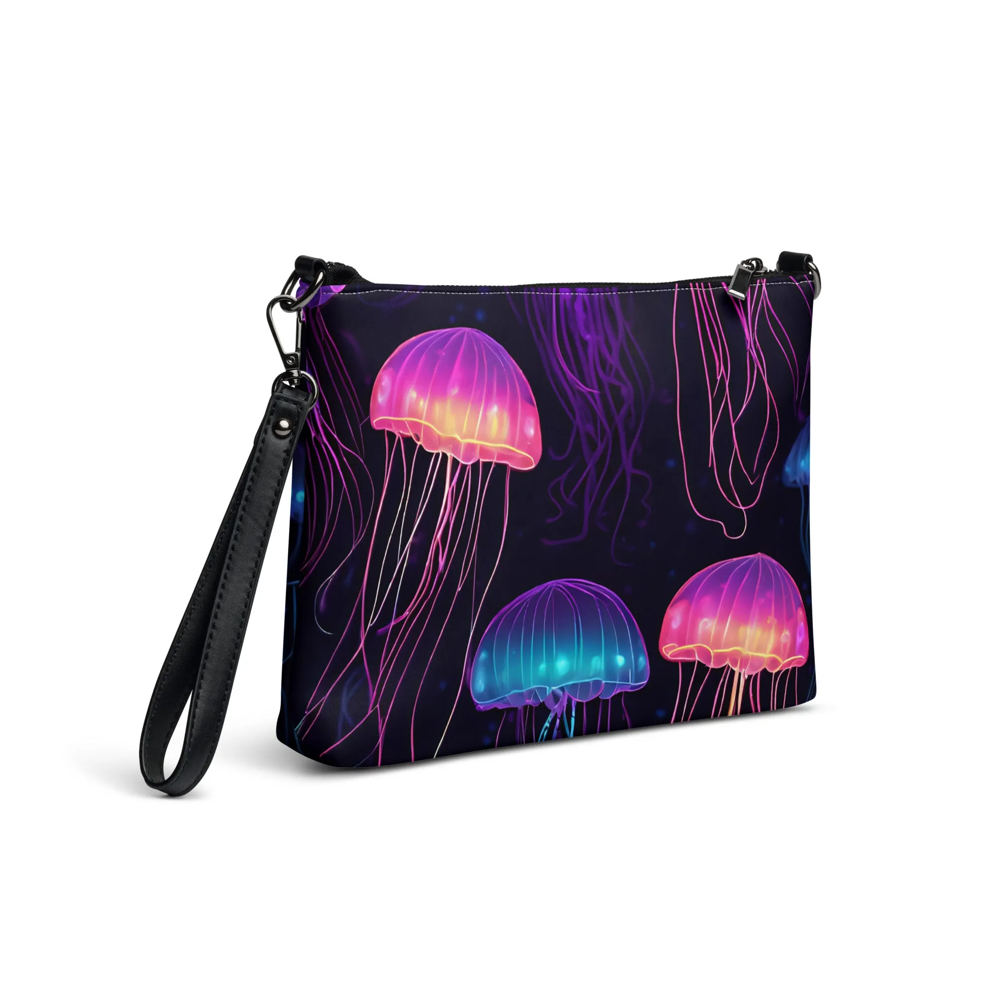 Neon Pink Jellyfish Crossbody Bag