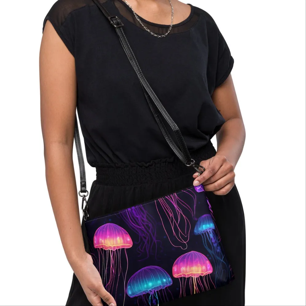 Neon Pink Jellyfish Crossbody Bag