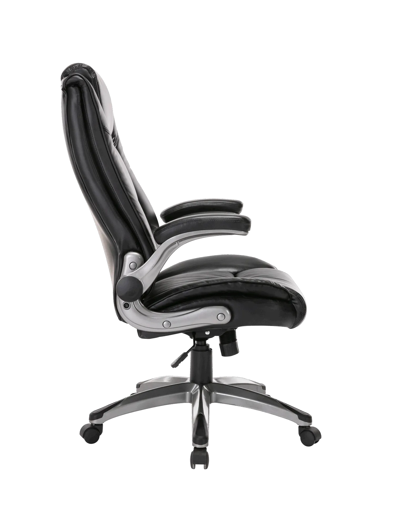 Office Chair High Back Leather Executive Computer Desk Chair - Flip-up Arms and Adjustable Tilt Angle Swivel Chair Thick Padding for Comfort and Ergonomic Design for Lumbar Support