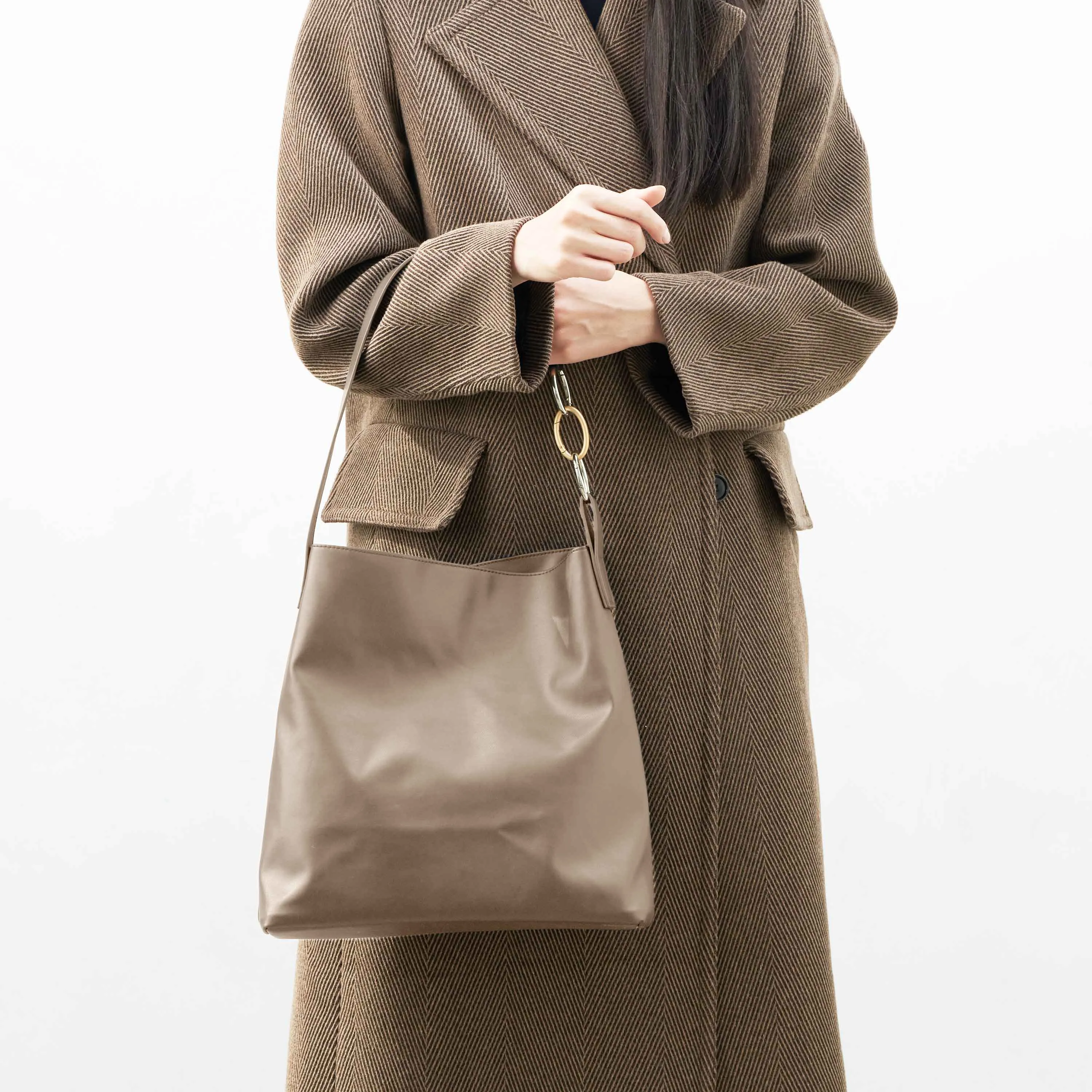 Oleatex Vegan Olive Leather Versatile Tote | Mocha Brown