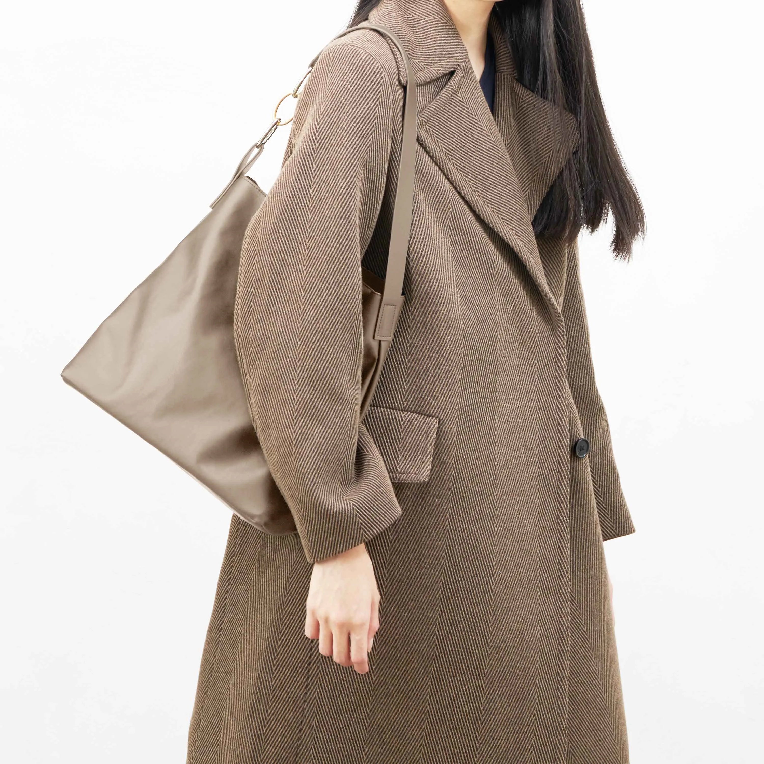 Oleatex Vegan Olive Leather Versatile Tote | Mocha Brown