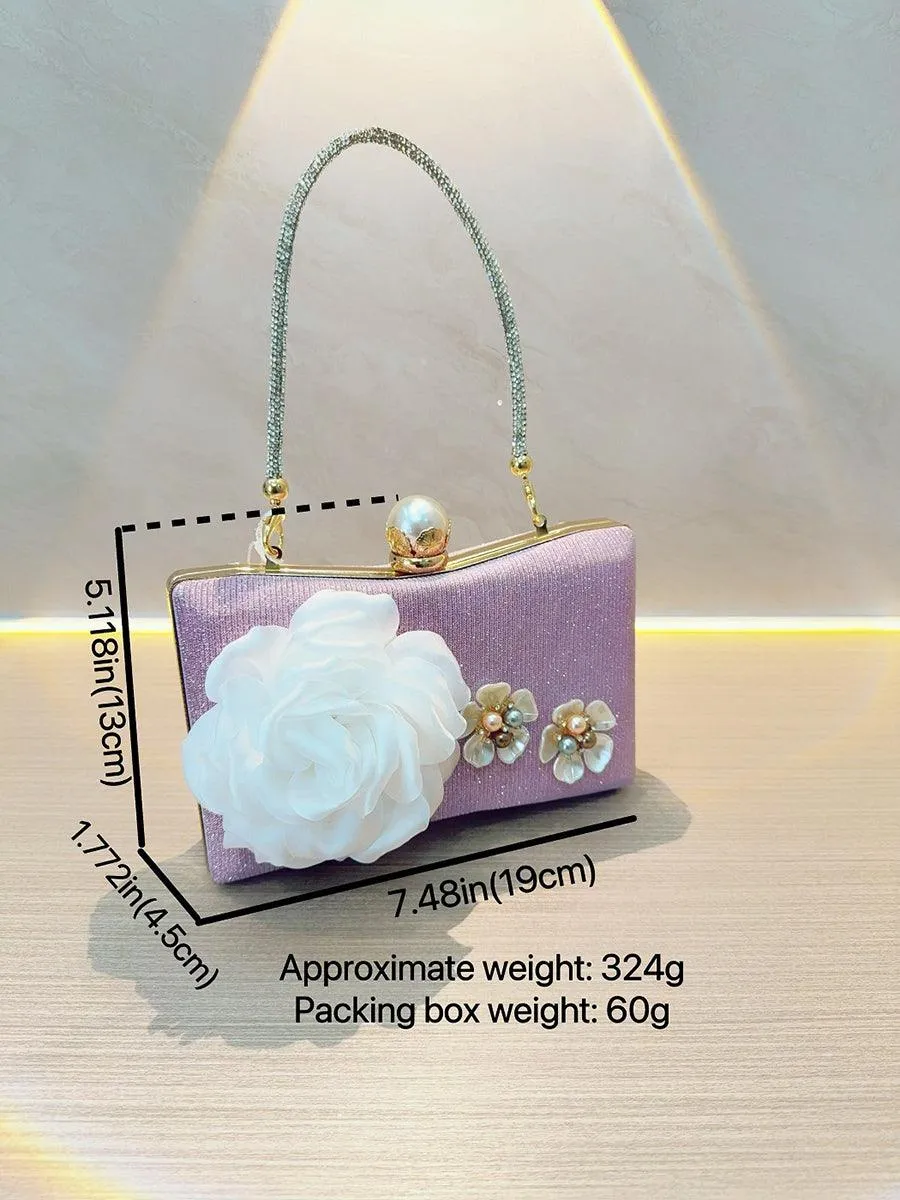 Pearl Flower Pink Tote Bag MNBF104