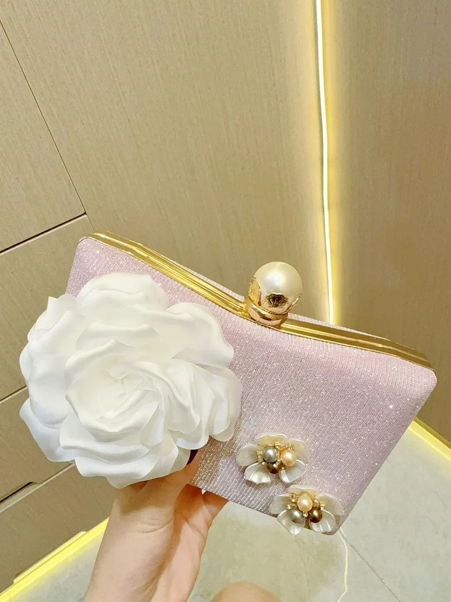 Pearl Flower Pink Tote Bag MNBF104