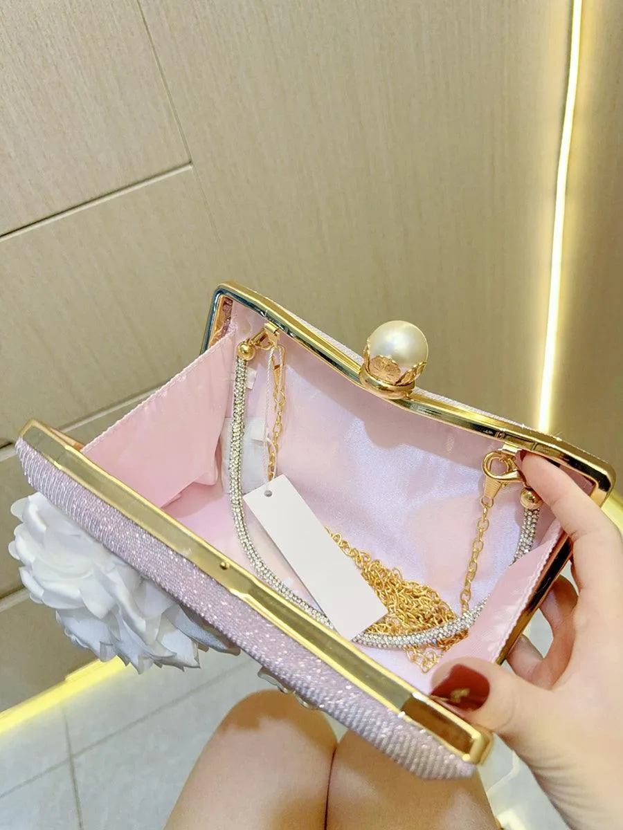 Pearl Flower Pink Tote Bag MNBF104