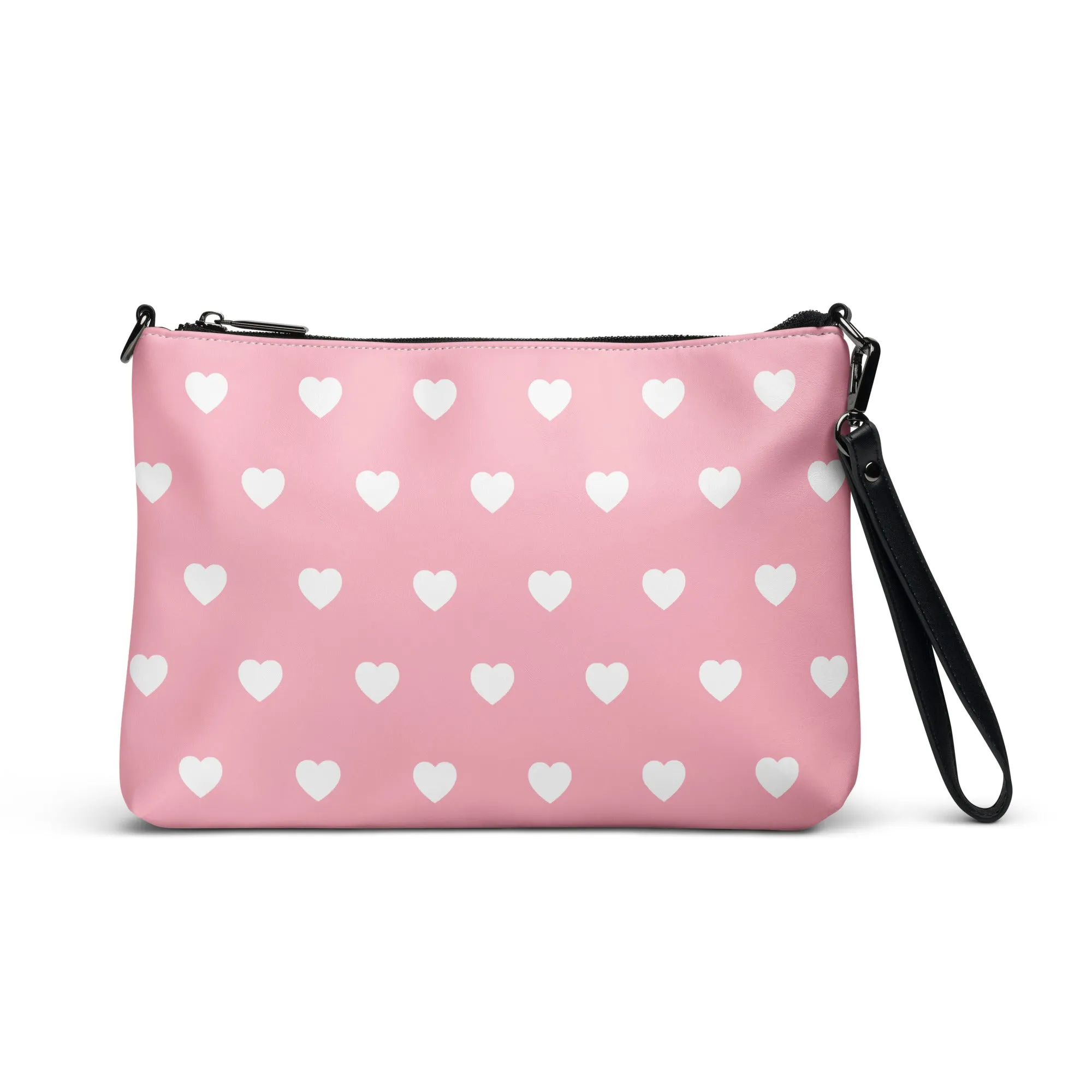 Pink & White Hearts Crossbody Bag