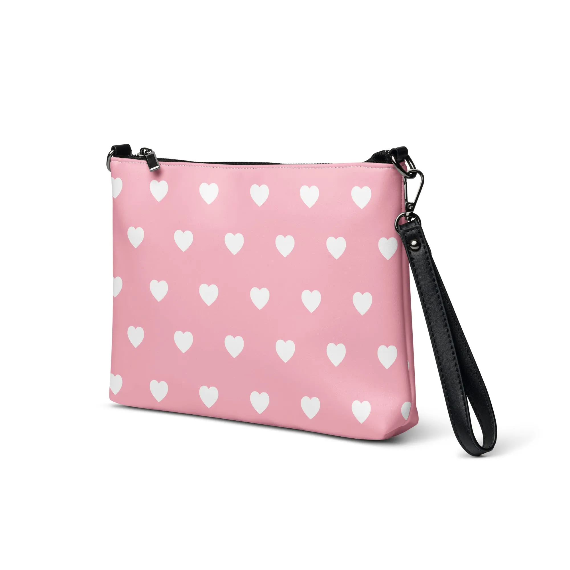 Pink & White Hearts Crossbody Bag