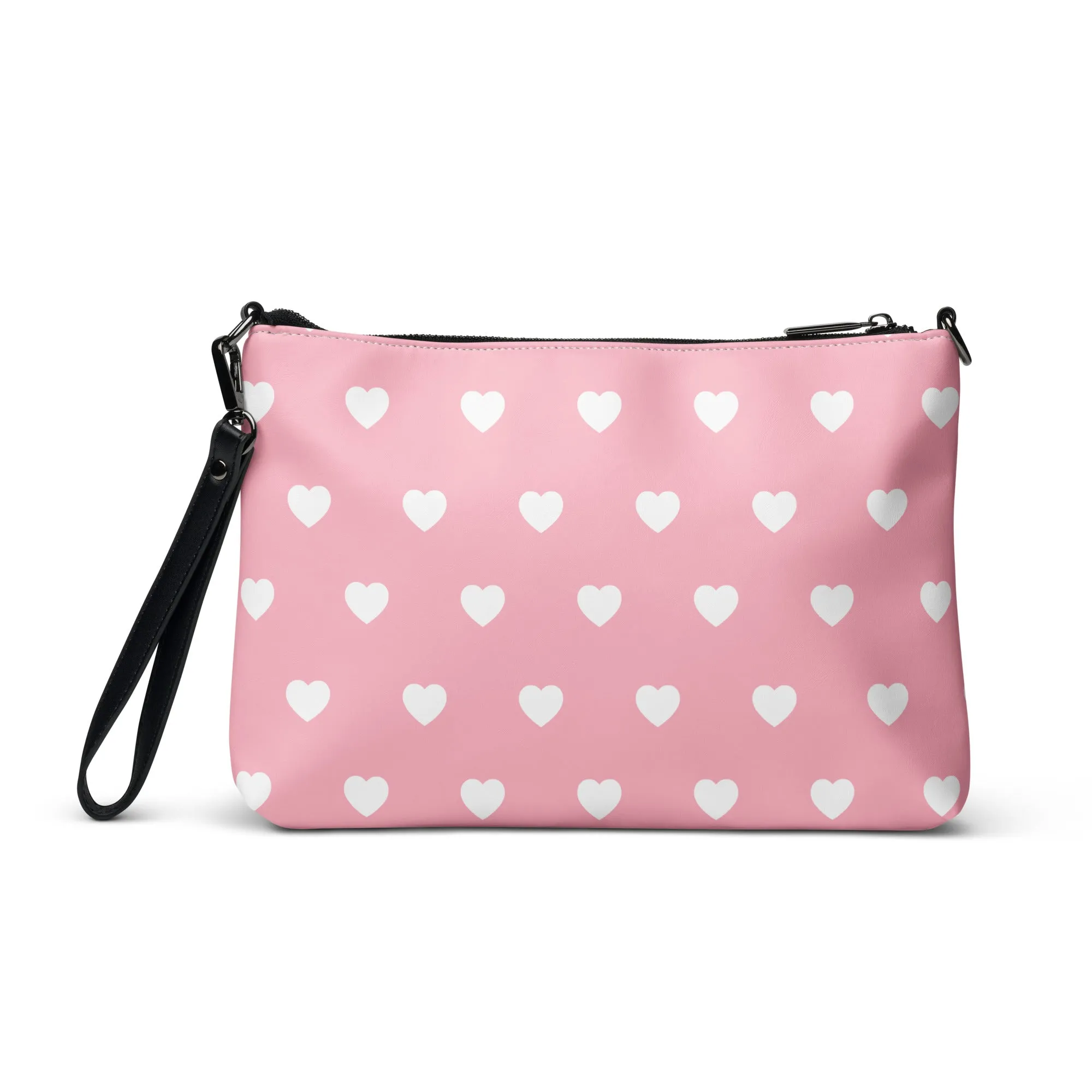 Pink & White Hearts Crossbody Bag