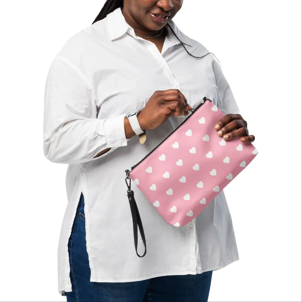 Pink & White Hearts Crossbody Bag