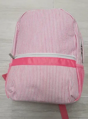 Pink Seersucker Girls Backpack