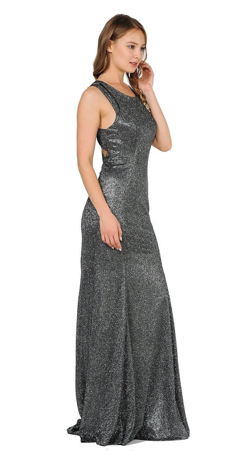 Poly USA 8342 Stylish Back Long Dress with Over-Skirt