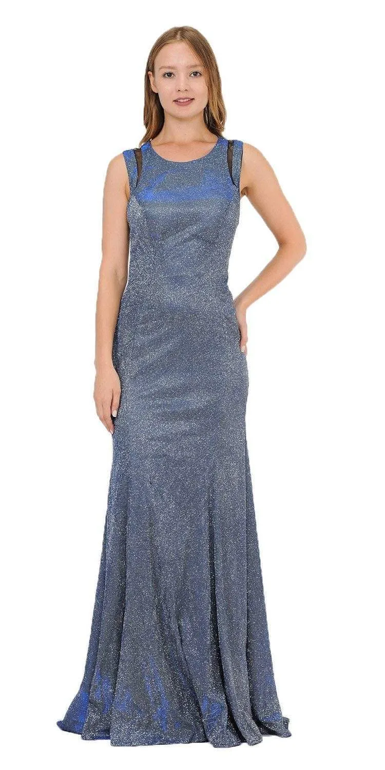 Poly USA 8342 Stylish Back Long Dress with Over-Skirt
