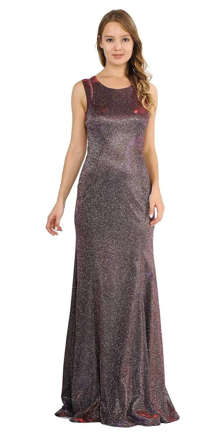 Poly USA 8342 Stylish Back Long Dress with Over-Skirt