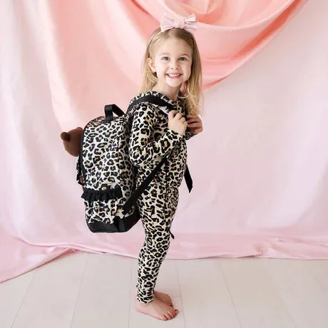 Posh Peanut Lana Leopard Ruffled Backpack