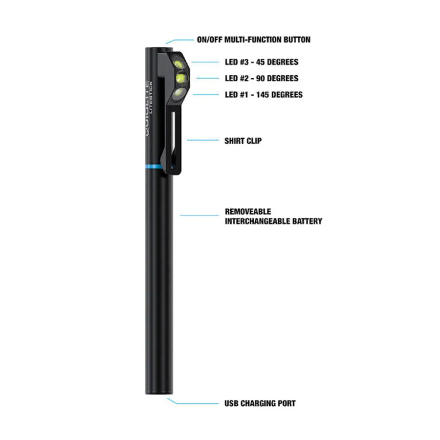 Quiqlite LiteStick Code 3 LED Hands Free Clip-On Light