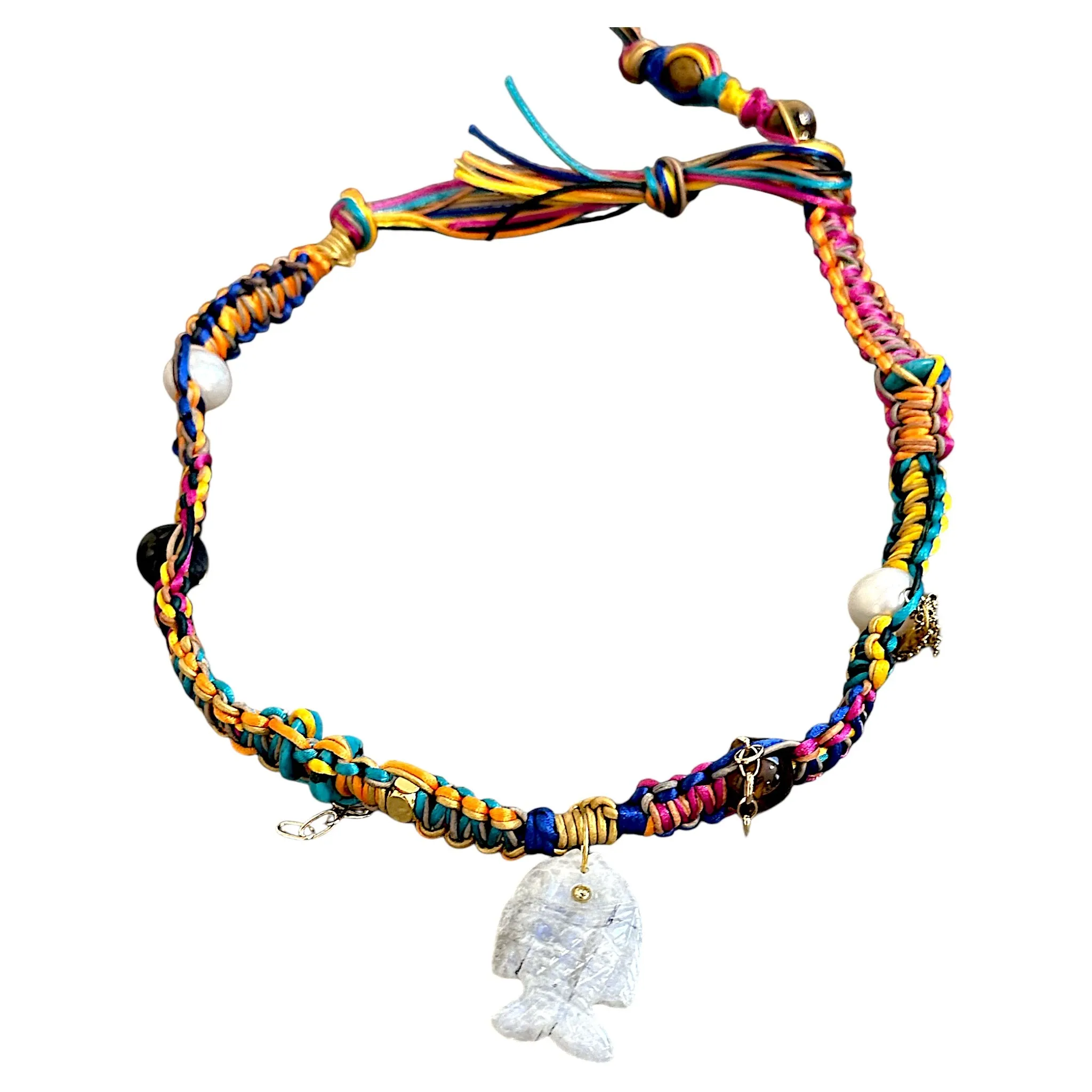 Rainbow Tropical Glow Fish Rockstar Choker