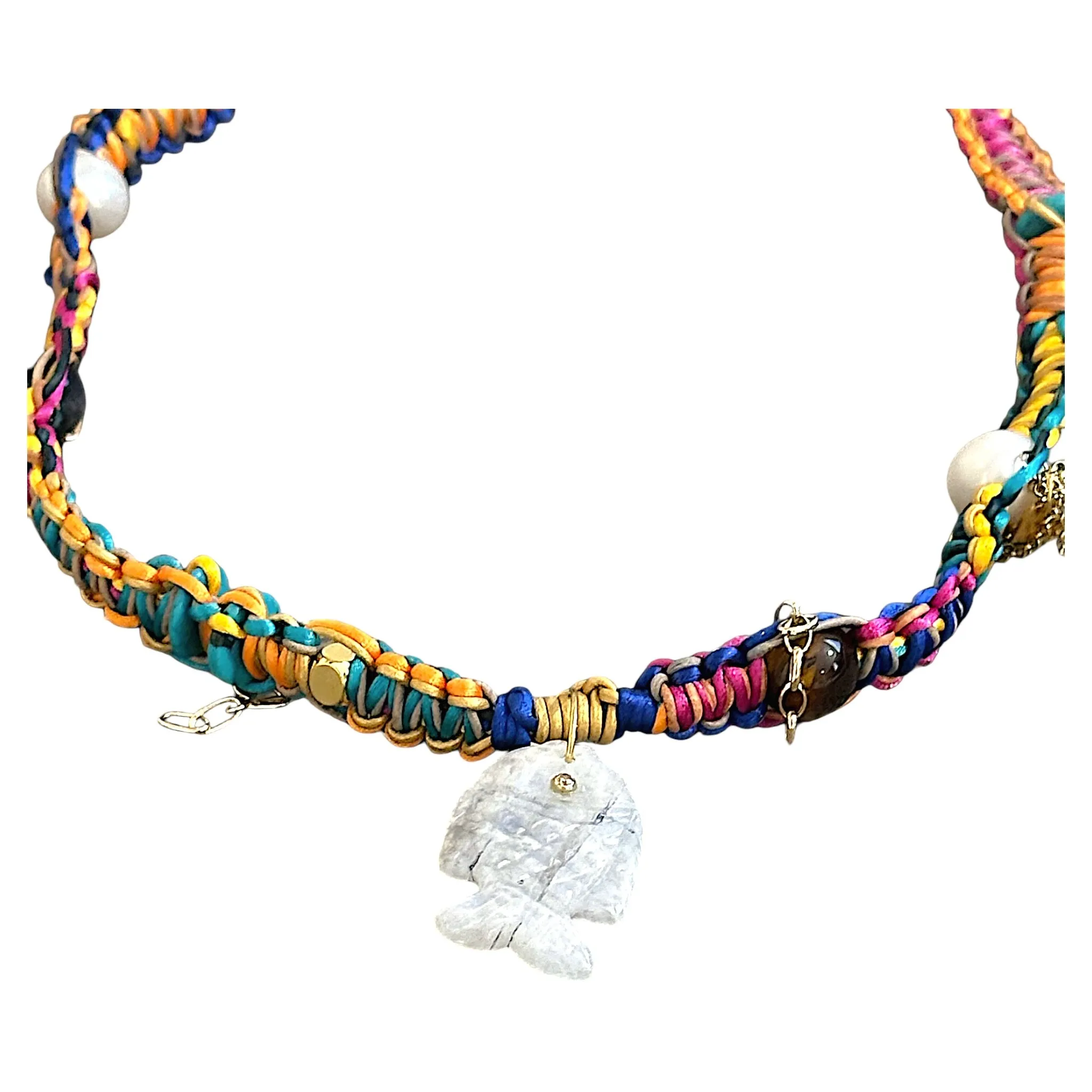 Rainbow Tropical Glow Fish Rockstar Choker