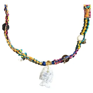 Rainbow Tropical Glow Fish Rockstar Choker