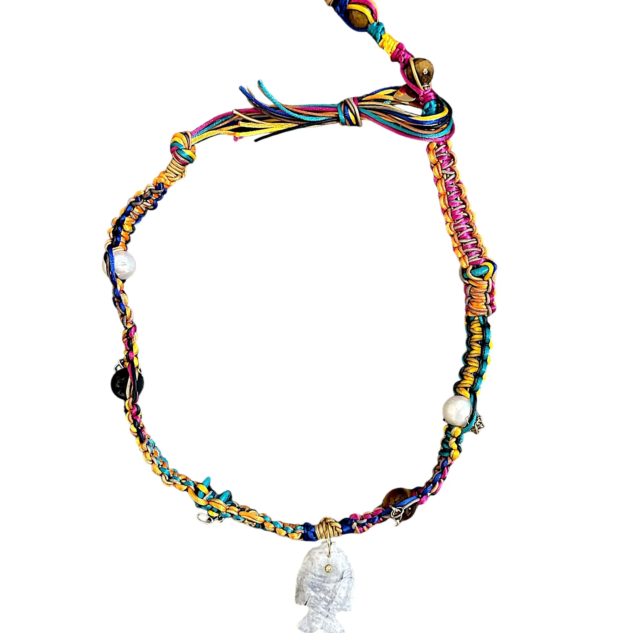 Rainbow Tropical Glow Fish Rockstar Choker