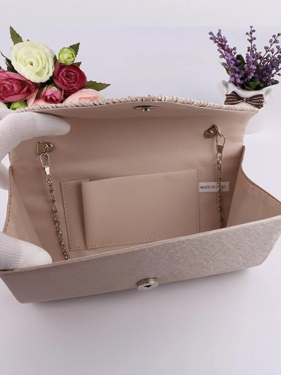 Ruched Inlay Rhinestone Clutch Bags MNBF052