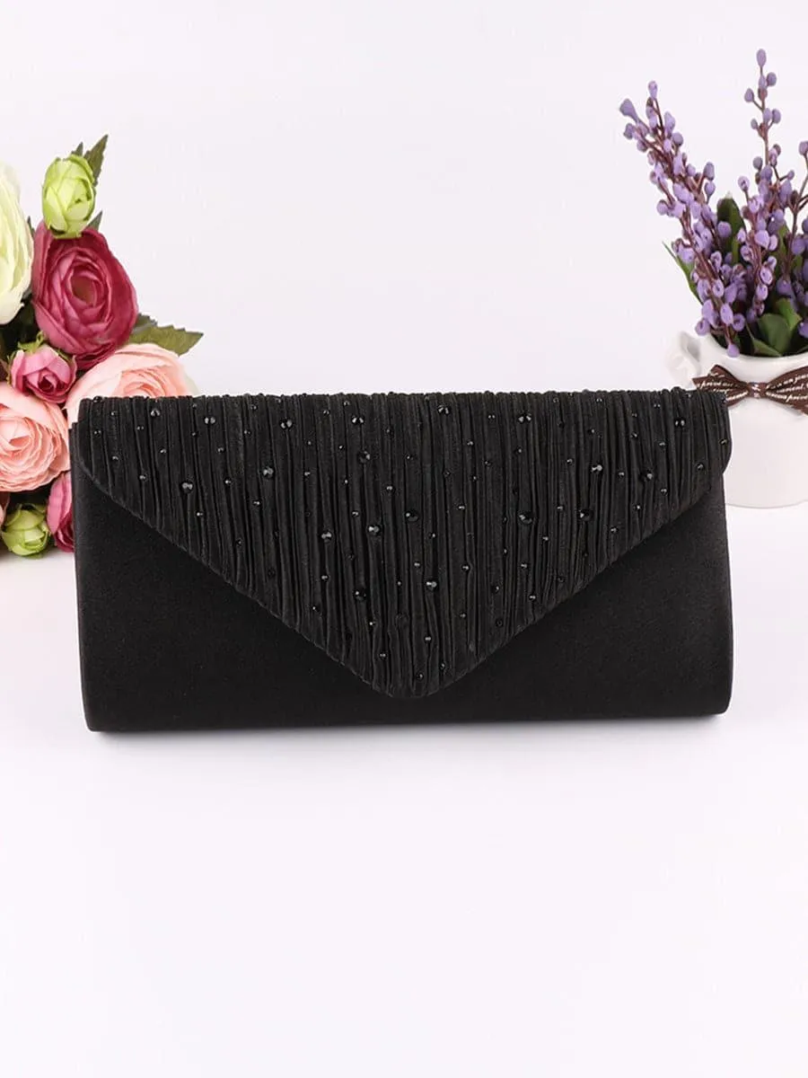 Ruched Inlay Rhinestone Clutch Bags MNBF052