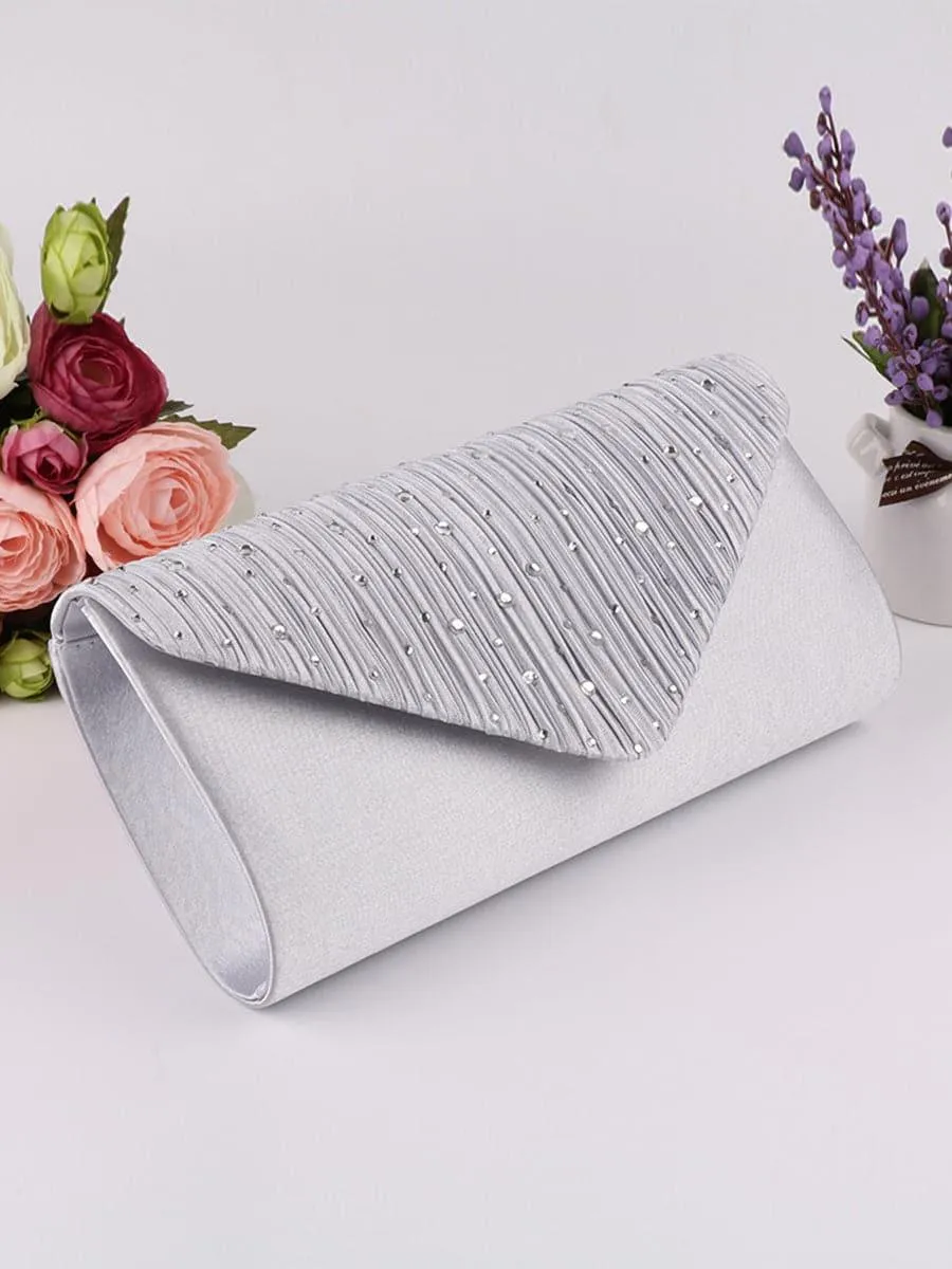 Ruched Inlay Rhinestone Clutch Bags MNBF052