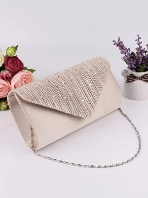 Ruched Inlay Rhinestone Clutch Bags MNBF052
