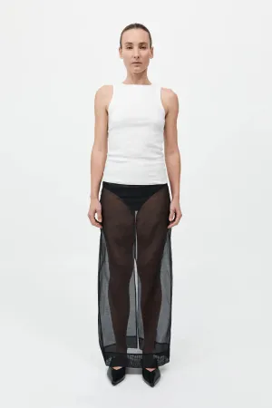 SHEER LEATHER TRIM SKIRT