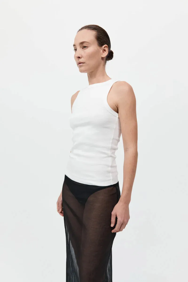 SHEER LEATHER TRIM SKIRT