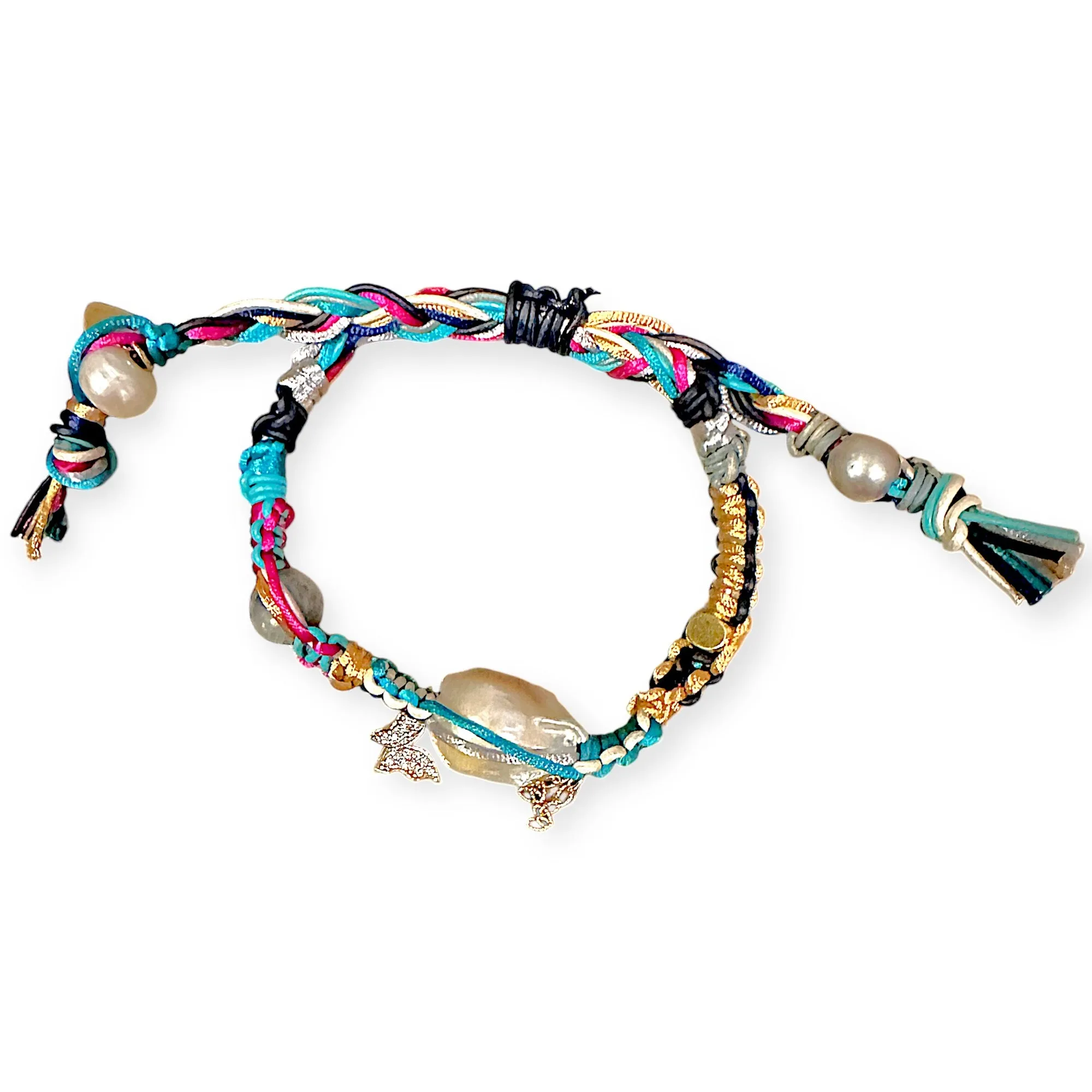Shimmering Butterfly Baroque Pearl Rocker Bracelet