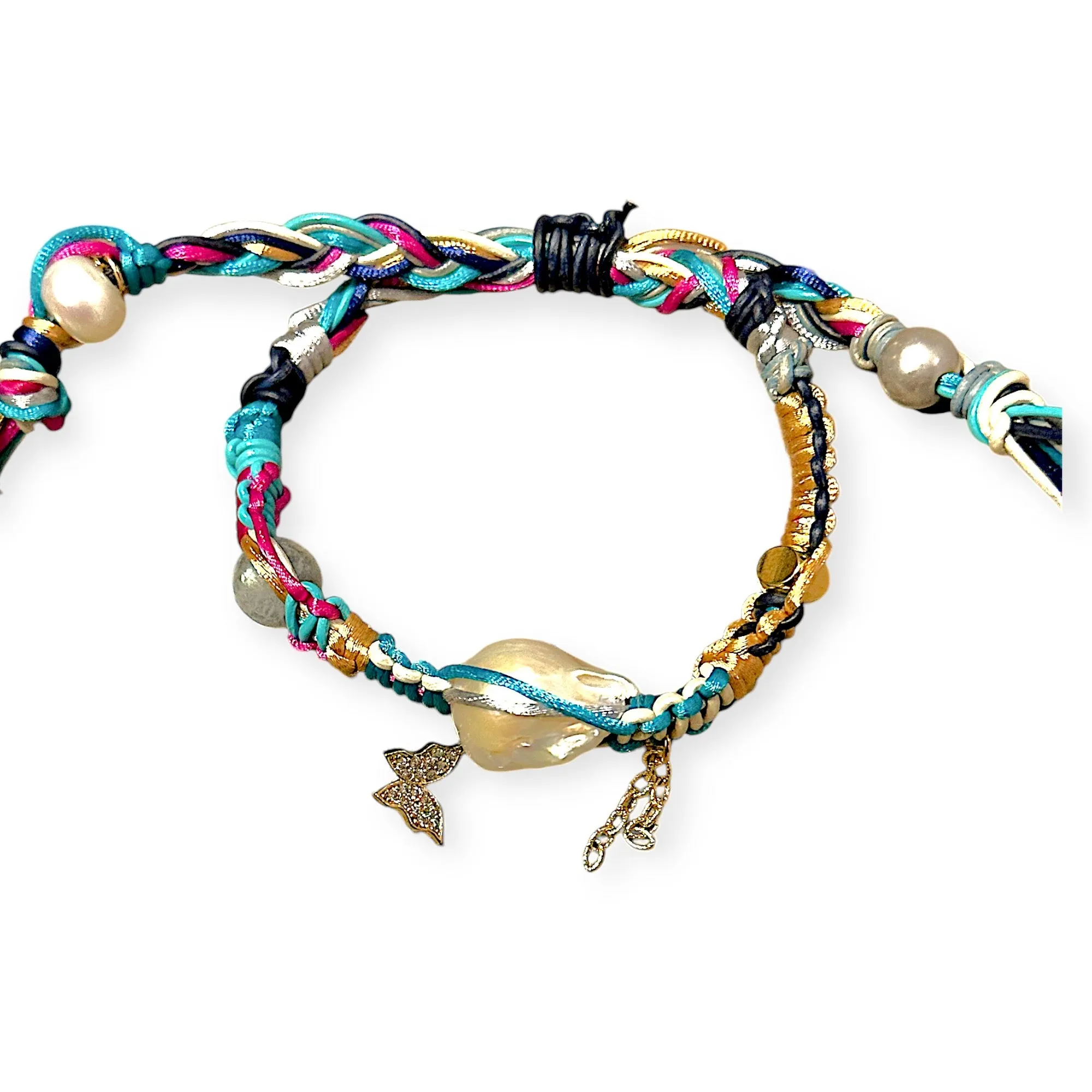 Shimmering Butterfly Baroque Pearl Rocker Bracelet