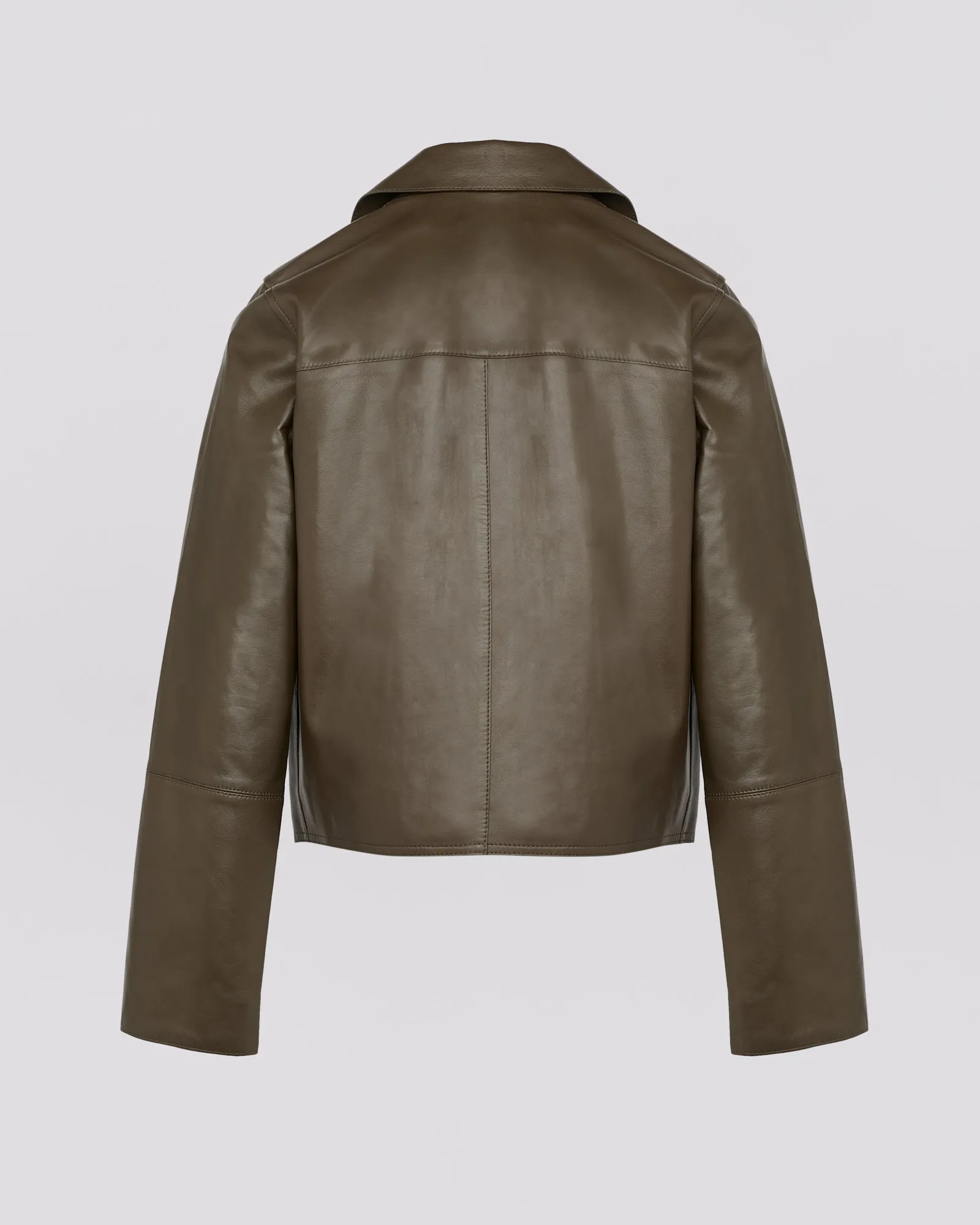 Short leather jacket