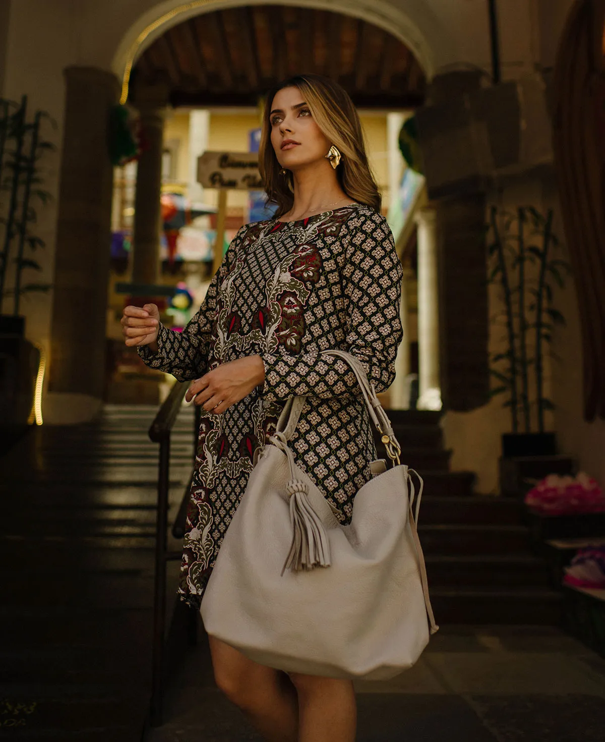 Shoulder Bag Bacalar Taupe Leather
