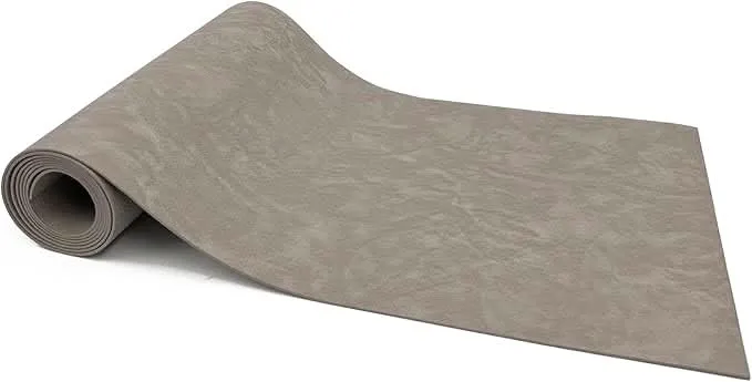 Silver Faux Leather Table Runner