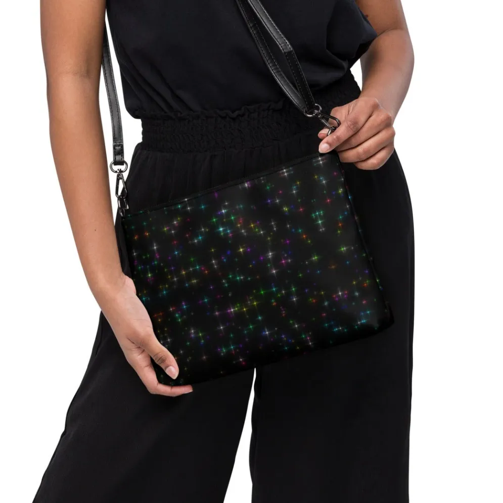 Starry Night Rainbow Galaxy Crossbody Bag