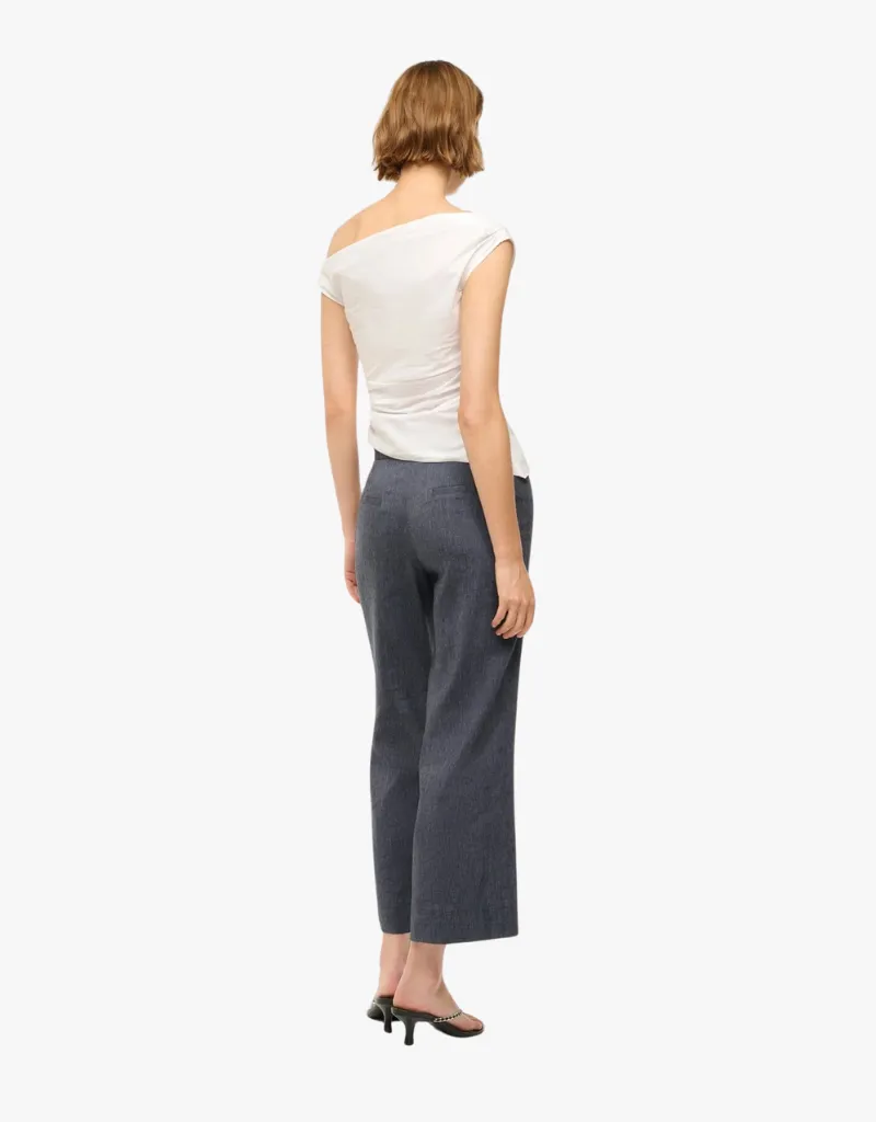 Staud Knack Linen Pants in Chambray
