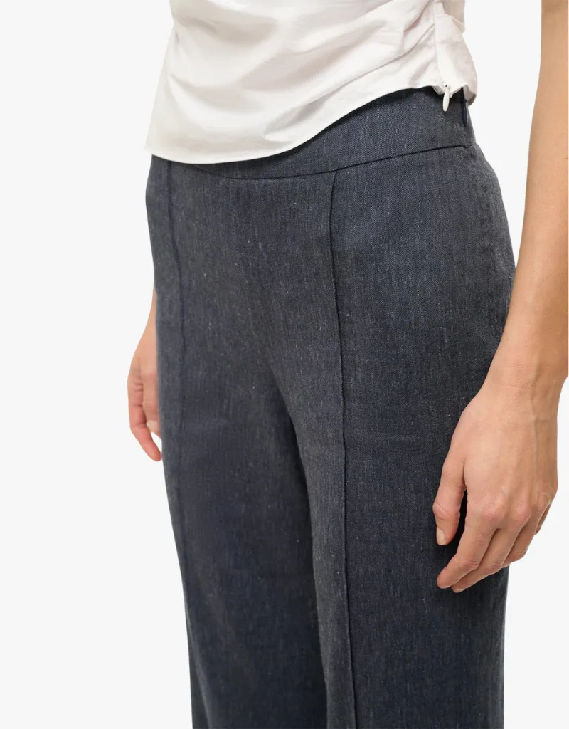 Staud Knack Linen Pants in Chambray
