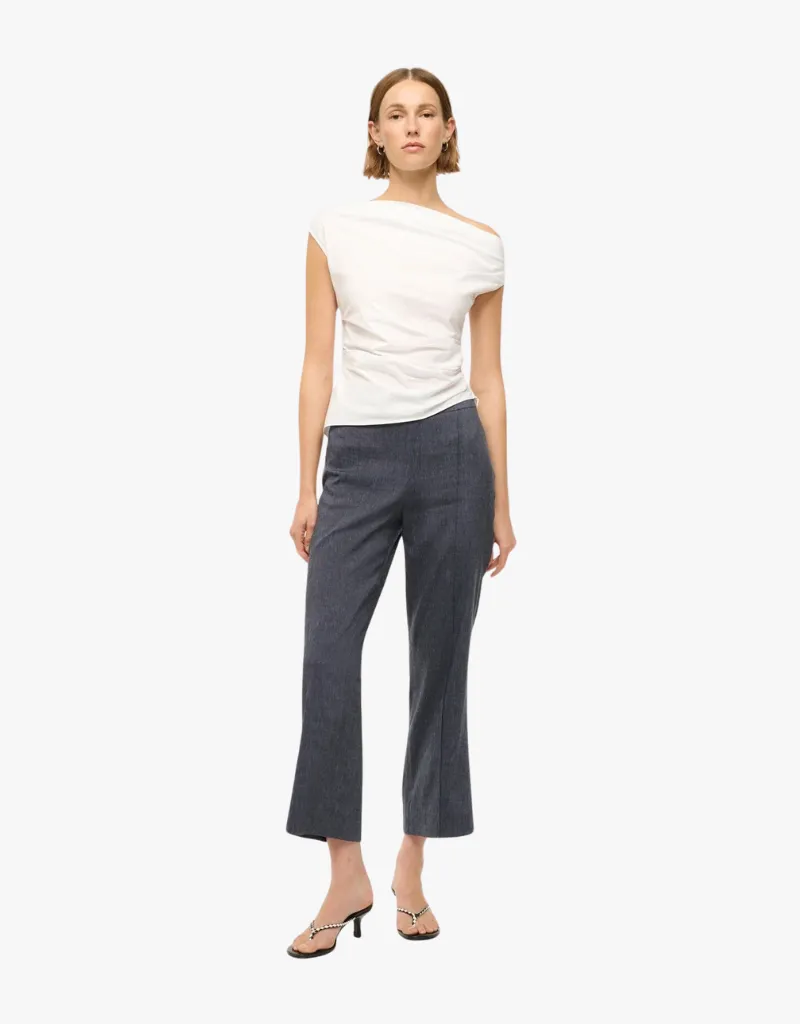 Staud Knack Linen Pants in Chambray
