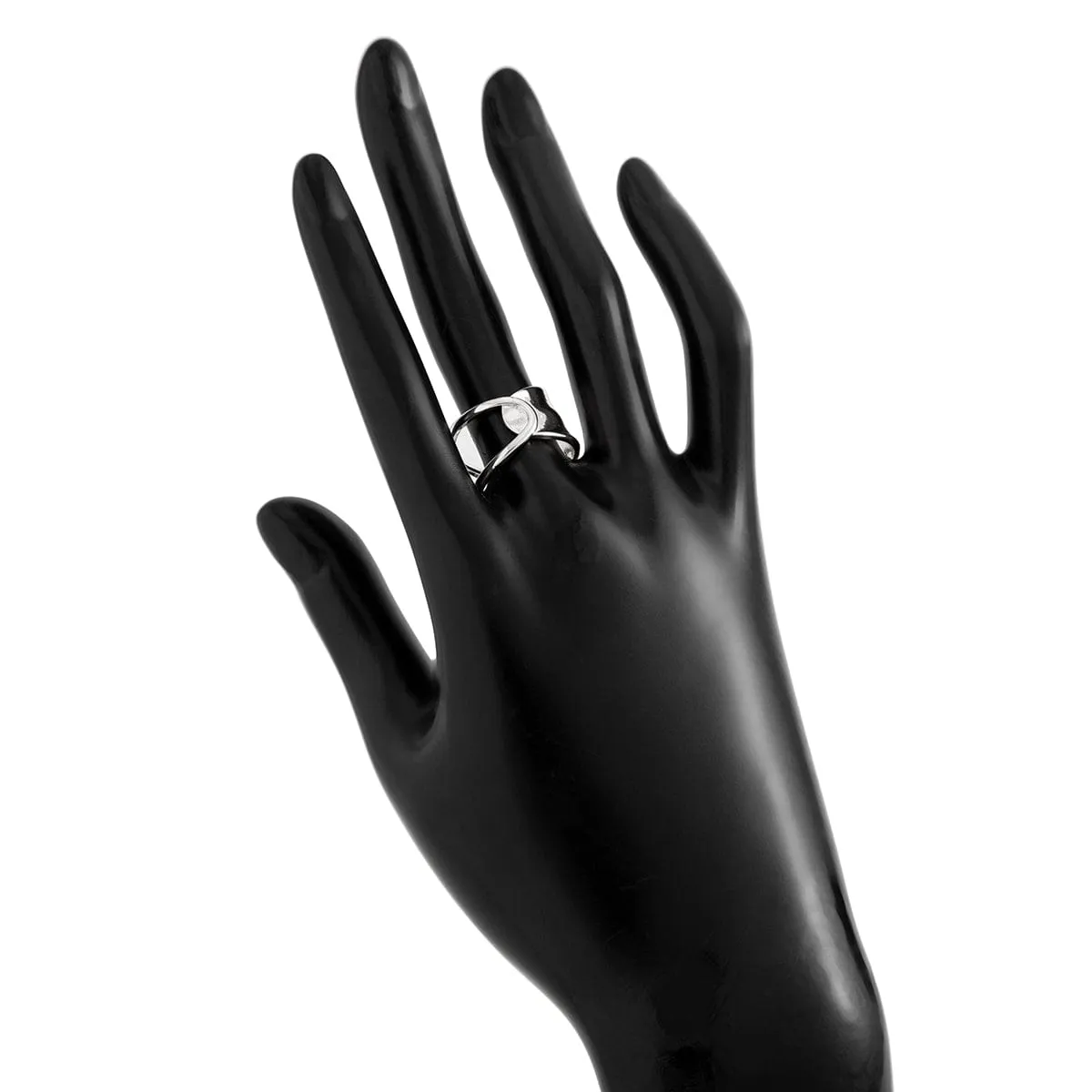 Stylish Gold Silver Plated Hollow Glossy Ring