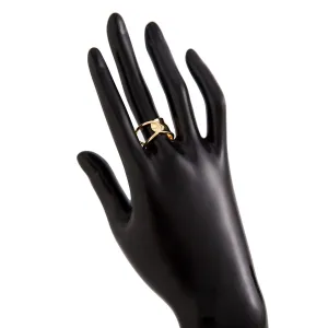 Stylish Gold Silver Plated Hollow Glossy Ring