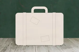 Suit case with etched detail wooden craft shape - plywood