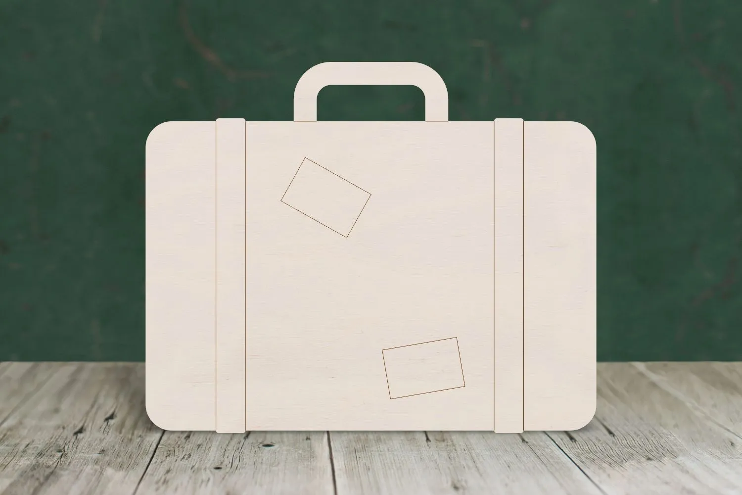 Suit case with etched detail wooden craft shape - plywood
