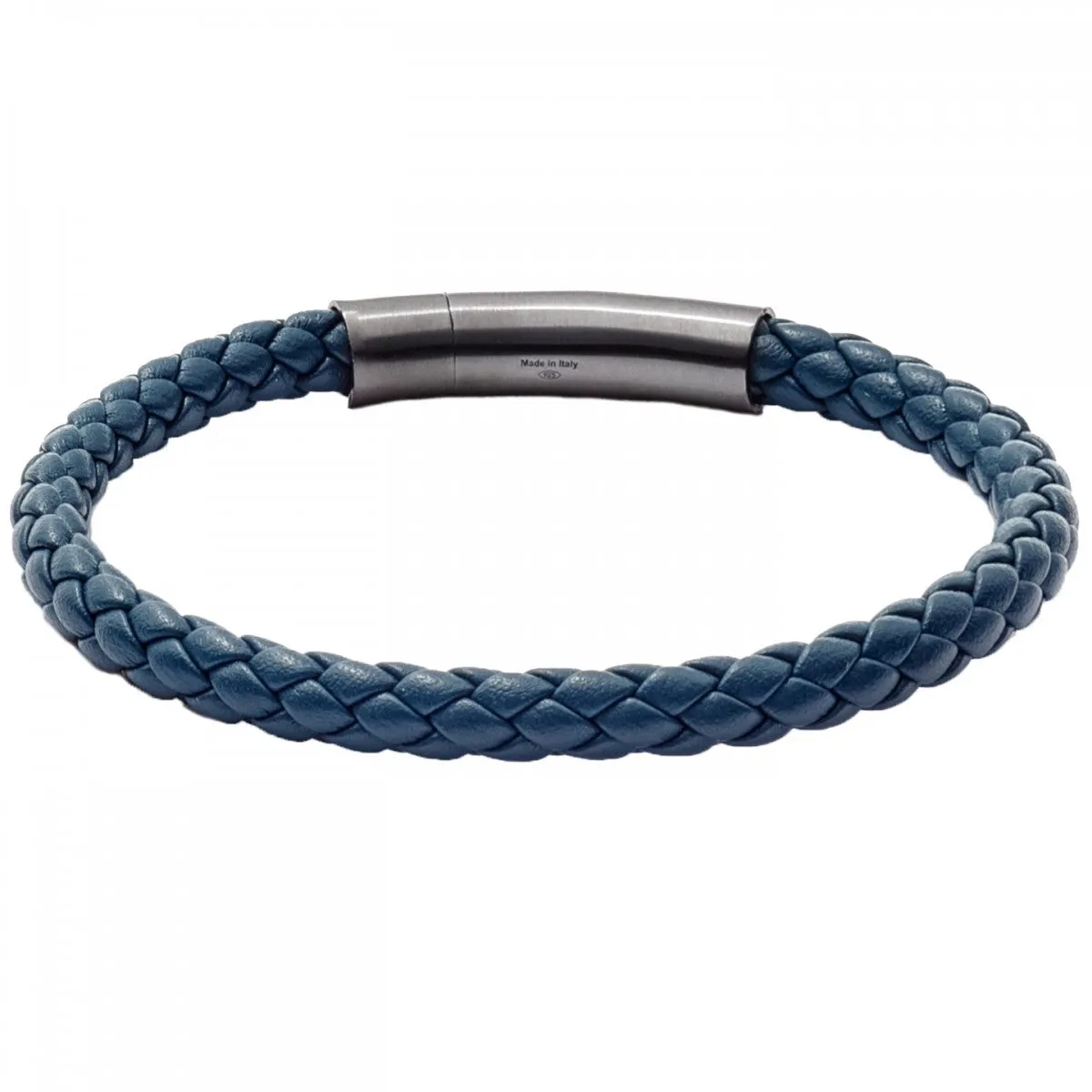 Tateossian Tubo Charles Taito Silver, Blue Braided Bracelet