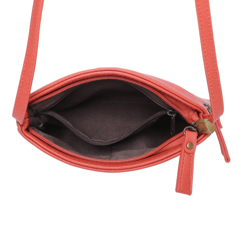 The Original Vegan Leather Crossbody Pouch | Rust