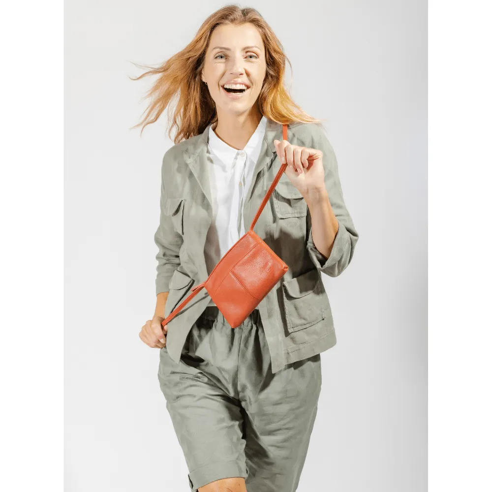 The Original Vegan Leather Crossbody Pouch | Rust