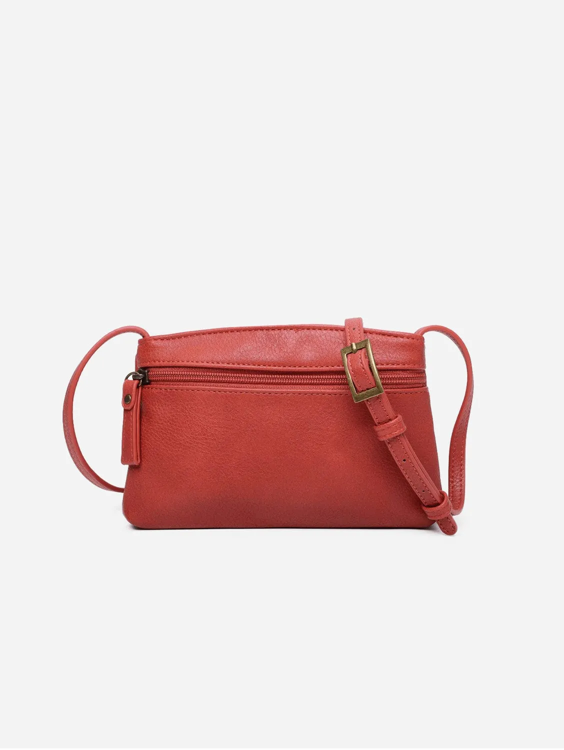 The Original Vegan Leather Crossbody Pouch | Rust