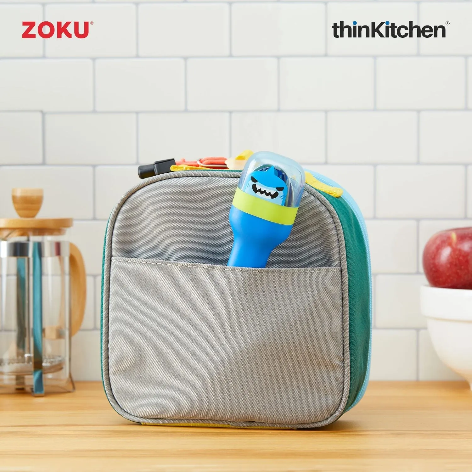 thinKitchen™ Zoku Stainless Steel Kids Pocket Utensil Set, Shark