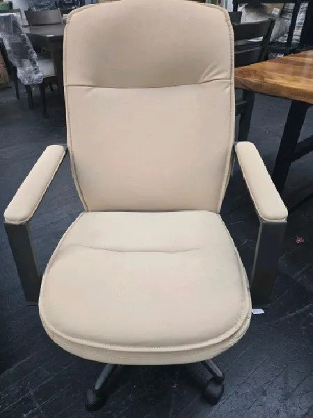 Thomasville - Upton Bonded Leather Office Chair - Cream - new