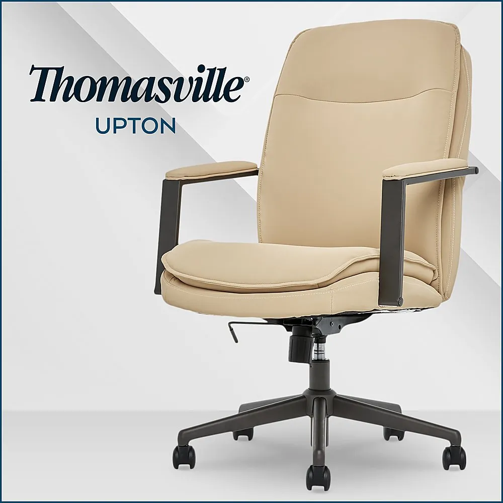 Thomasville - Upton Bonded Leather Office Chair - Cream - new