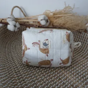 Toiletries Pouch - Turtles Beige